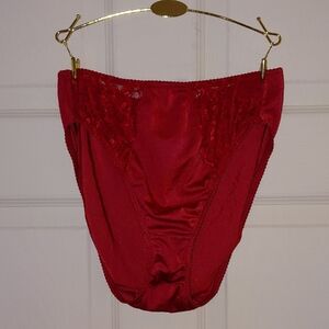 Lunaire Panty Size 7 Large Sexy Dark Red